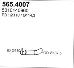 ASSO 565.4007 — Гофра глушителя