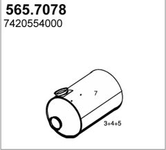 ASSO 565.7078 — Глушитель средний и задний
