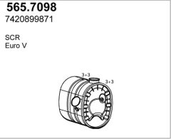 ASSO 565.7098 — Глушитель средний и задний