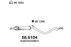 ASSO 58.6104 — Tobă de eșapament intermediară