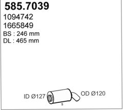 ASSO 585.7039 — Глушитель средний и задний
