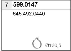 ASSO 599.0147 — Комплект крепежа глушителя