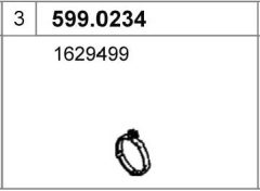 ASSO 599.0234 — Комплект крепежа глушителя