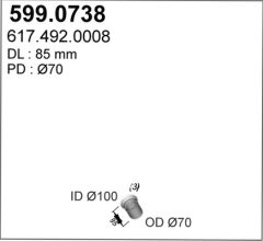 ASSO 599.0738 — Комплект крепежа глушителя