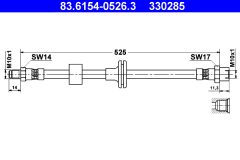 ATE 83.6154-0526.3 — Тормозной шланг