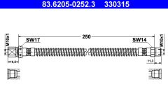 ATE 83.6205-0252.3 — Тормозной шланг
