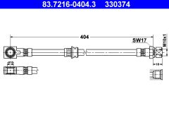 ATE 83.7216-0404.3 — Тормозной шланг