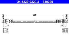 ATE 24.5229-0220.3 — Furtun de frână
