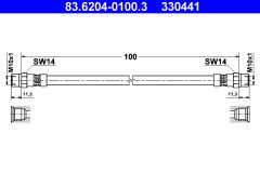 ATE 83.6204-0100.3 — Тормозной шланг