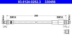 ATE 83.6124-0252.3 — Тормозной шланг