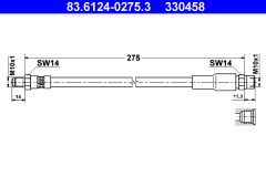 ATE 83.6124-0275.3 — Тормозной шланг