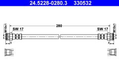 ATE 24.5228-0280.3 — Furtun de frână