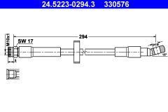 ATE 24.5223-0294.3 — Furtun de frână