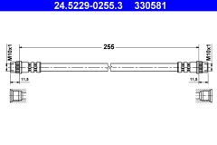 ATE 24.5229-0255.3 — Furtun de frână