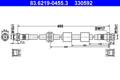 ATE 83.6219-0455.3 — Тормозной шланг