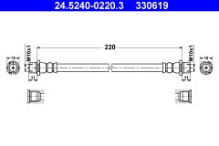 ATE 24.5240-0220.3 — Furtun de frână
