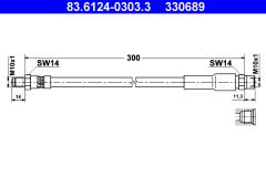 ATE 83.6124-0303.3 — Тормозной шланг