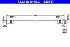 ATE 83.6155-0160.3 — Furtun de frână