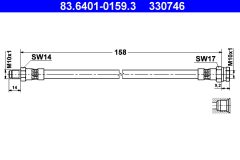ATE 83.6401-0159.3 — Furtun de frână