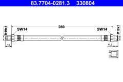 ATE 83.7704-0281.3 — Тормозной шланг