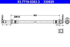 ATE 83.7716-0363.3 — Тормозной шланг