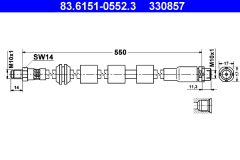 ATE 83.6151-0552.3 — Тормозной шланг