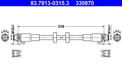 ATE 83.7813-0315.3 — Тормозной шланг