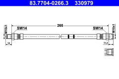ATE 83.7704-0266.3 — Тормозной шланг