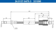 ATE 24.5137-0470.3 — Furtun de frână