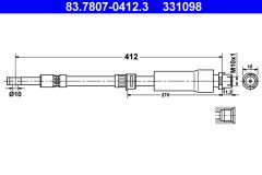 ATE 83.7807-0412.3 — Тормозной шланг