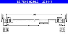 ATE 83.7849-0250.3 — Тормозной шланг