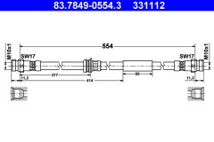 ATE 83.7849-0554.3 — Тормозной шланг