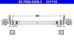 ATE 83.7850-0205.3 — Тормозной шланг