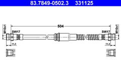 ATE 83.7849-0502.3 — Тормозной шланг