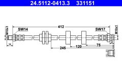 ATE 24.5112-0413.3 — Тормозной шланг