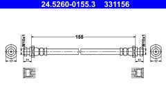 ATE 24.5260-0155.3 — Furtun de frână
