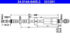 ATE 24.5144-0455.3 — Тормозной шланг