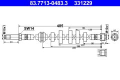 ATE 83.7713-0483.3 — Тормозной шланг