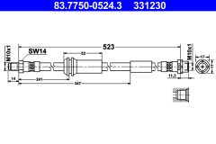 ATE 83.7750-0524.3 — Тормозной шланг