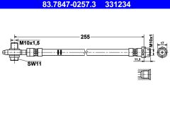 ATE 83.7847-0257.3 — Тормозной шланг