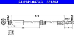 ATE 24.5141-0473.3 — Furtun de frână