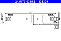 ATE 24.5170-0315.3 — Тормозной шланг
