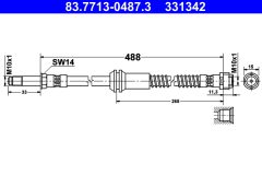 ATE 83.7713-0487.3 — Тормозной шланг