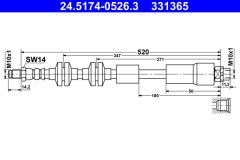 ATE 24.5174-0526.3 — Тормозной шланг