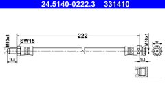 ATE 24.5140-0222.3 — Furtun de frână