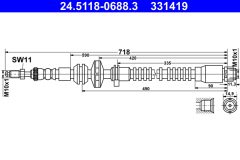 ATE 24.5118-0688.3 — Тормозной шланг