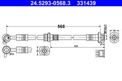 ATE 24.5293-0568.3 — Furtun de frână