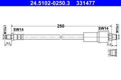 ATE 24.5102-0250.3 — Тормозной шланг