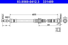 ATE 83.8569-0412.3 — Тормозной шланг