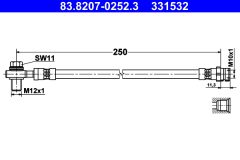 ATE 83.8207-0252.3 — Тормозной шланг